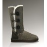 UGG Australia Bailey Button Triplet Bomber Jacket Chocolate Угги с тремя пуговицами шоколадные бомберы