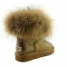 UGG Australia Fur Fox Skin Bronze Угги мини с мехом лисы бронзовые обливные