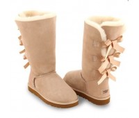 Угги с тремя лентами Бежевые UGG Bailey Bow Triplet Sand