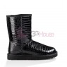 UGG Classic Short Croco Black Угги классически короткие черные Крокодил