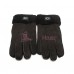 Мужские меховые перчатки Suede Black - 1008