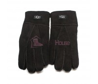 Мужские меховые перчатки Suede Black - 1009