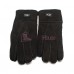 Мужские меховые перчатки Suede Black - 1009