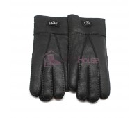 Мужские меховые перчатки Black Leather - 1003