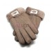Мужские меховые перчатки Suede Dark Sand - 1014