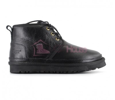 Ботинки UGG Neumel Черные Кожаные женские на шнурках
