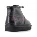 Ботинки UGG Neumel Черные Кожаные женские на шнурках