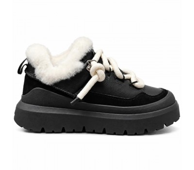 UGG Mens Heritage Utility Trainer Leather — Black UGG Mens Heritage Utility Trainer Leather — Black