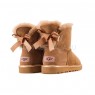UGG Bailey Bow Mini Chestnut II Угги мини рыжие с ленточкой непромокаемые